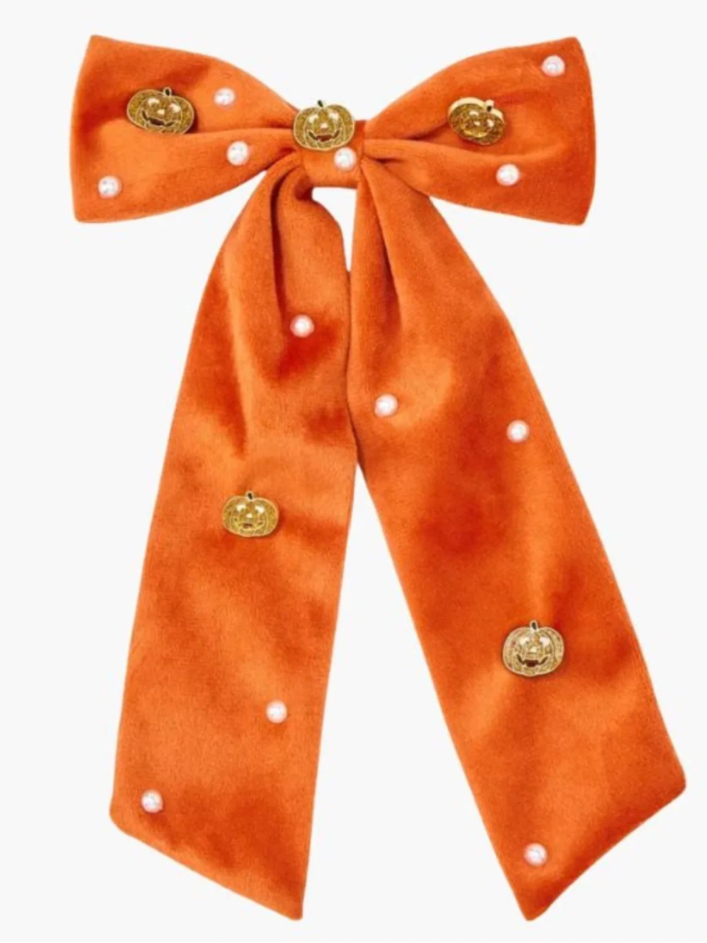 Velvet Halloween hair bow barrette